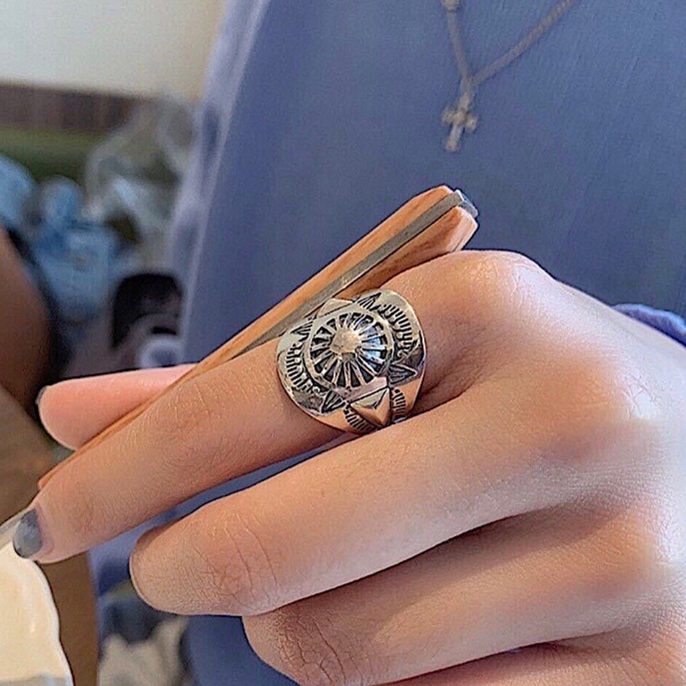 NEW STERLING SILVER RESIZABLE BOHO HIP HOP RETRO Y2K MINIMALIST RING